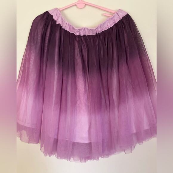 Garnet Hill Kids  Girl Large  Purple Lilla Ombre Tie-Dye Tulle Tutu Skirt - Picture 4 of 6